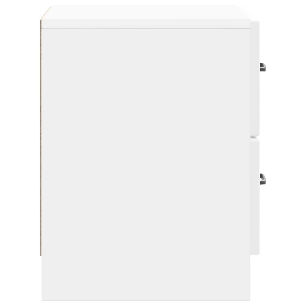 Comodino | Armadio da Notte | Mobiletto da notte con cassetto Bianco Lucido 43 x 34,5 x 44,5 cm
