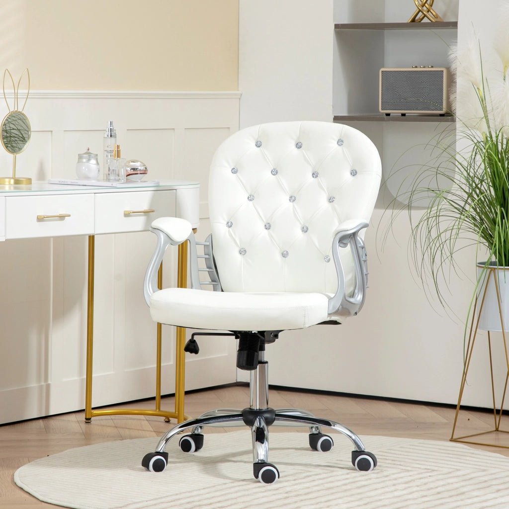 Sedia da Ufficio ¨C Minimal ¨C Schienale Imbottito Braccioli Bianco