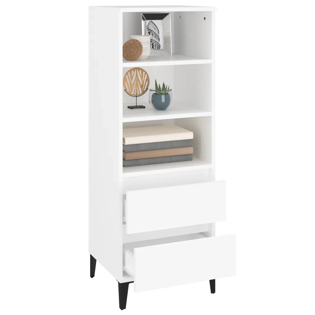 Credenza | Madia | Buffet da pranzo | Armadio da pranzo Bianco 40x36x110 cm in Legno Multistrato