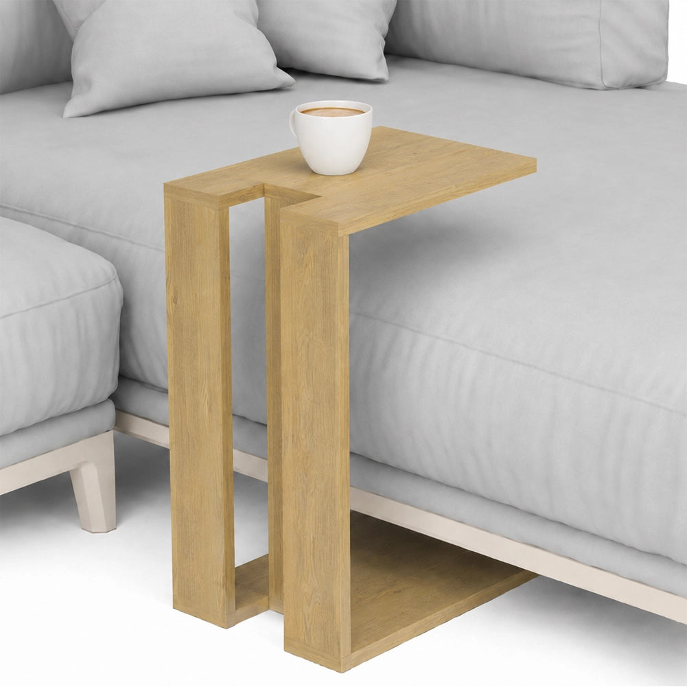 Tavolino da Caffè Porta PC Laterale Divano in Legno MDF Quercia 57x40x30cm