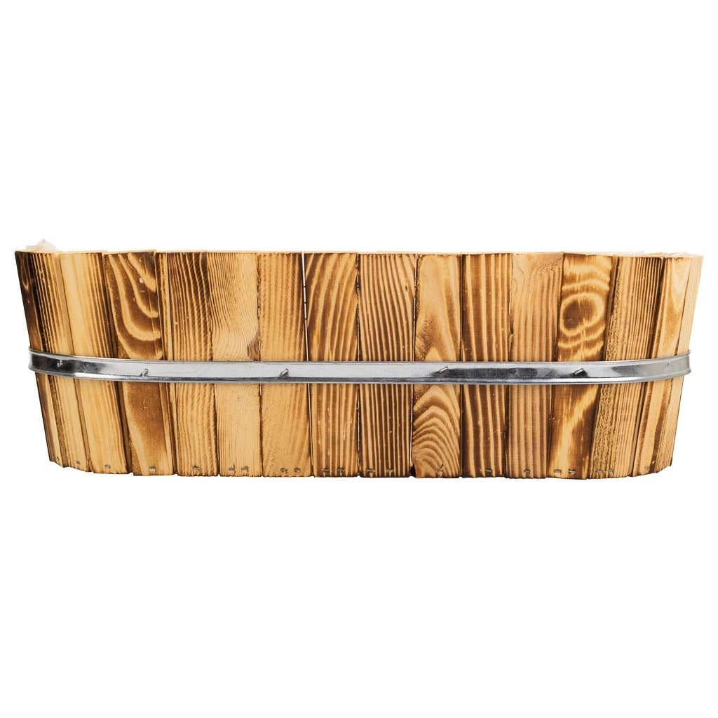 Cesto in legno e corda marrone 49x26x15h