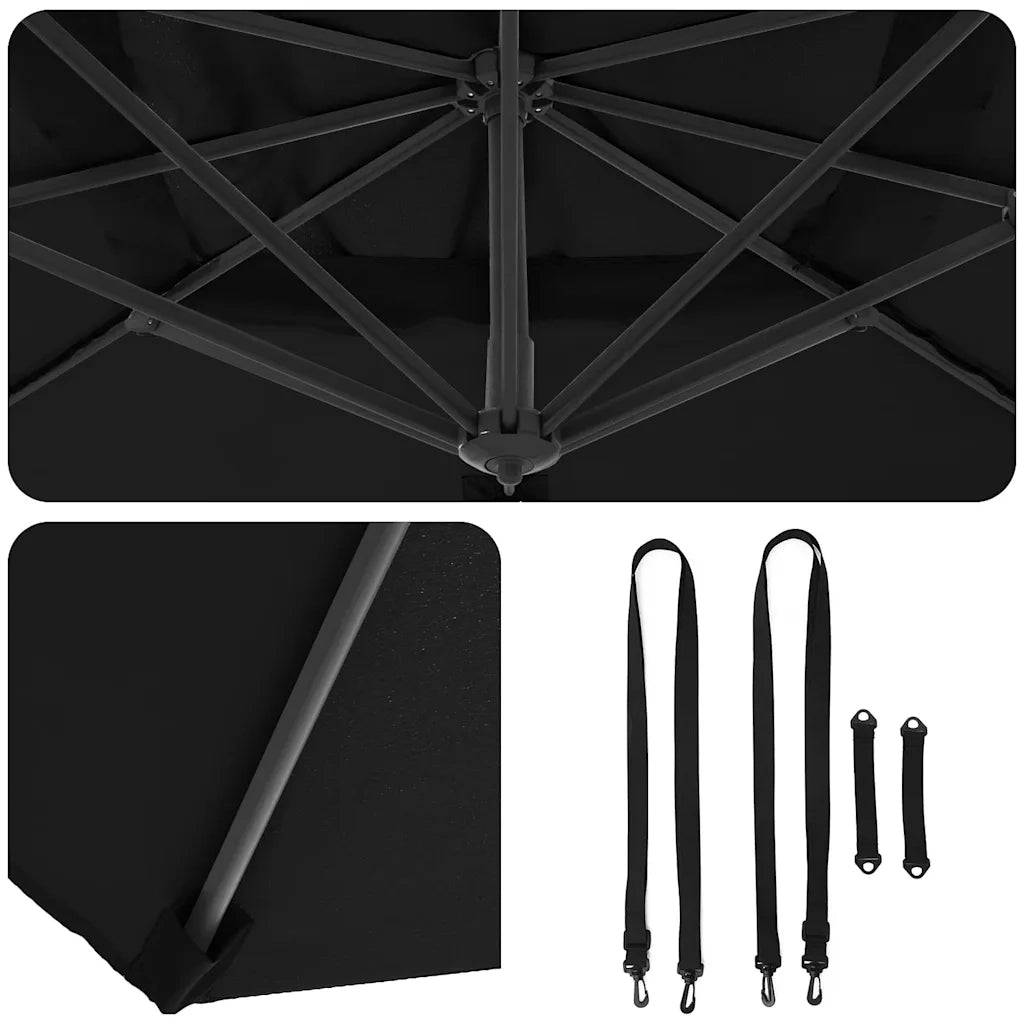 Ombrellone Nero 351 x 250 x 260 cm Poliestere e Alluminio 42003347