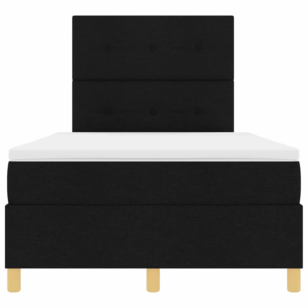 Letto a molle con materasso Nero 120 x 190 cm Tessuto 3339604