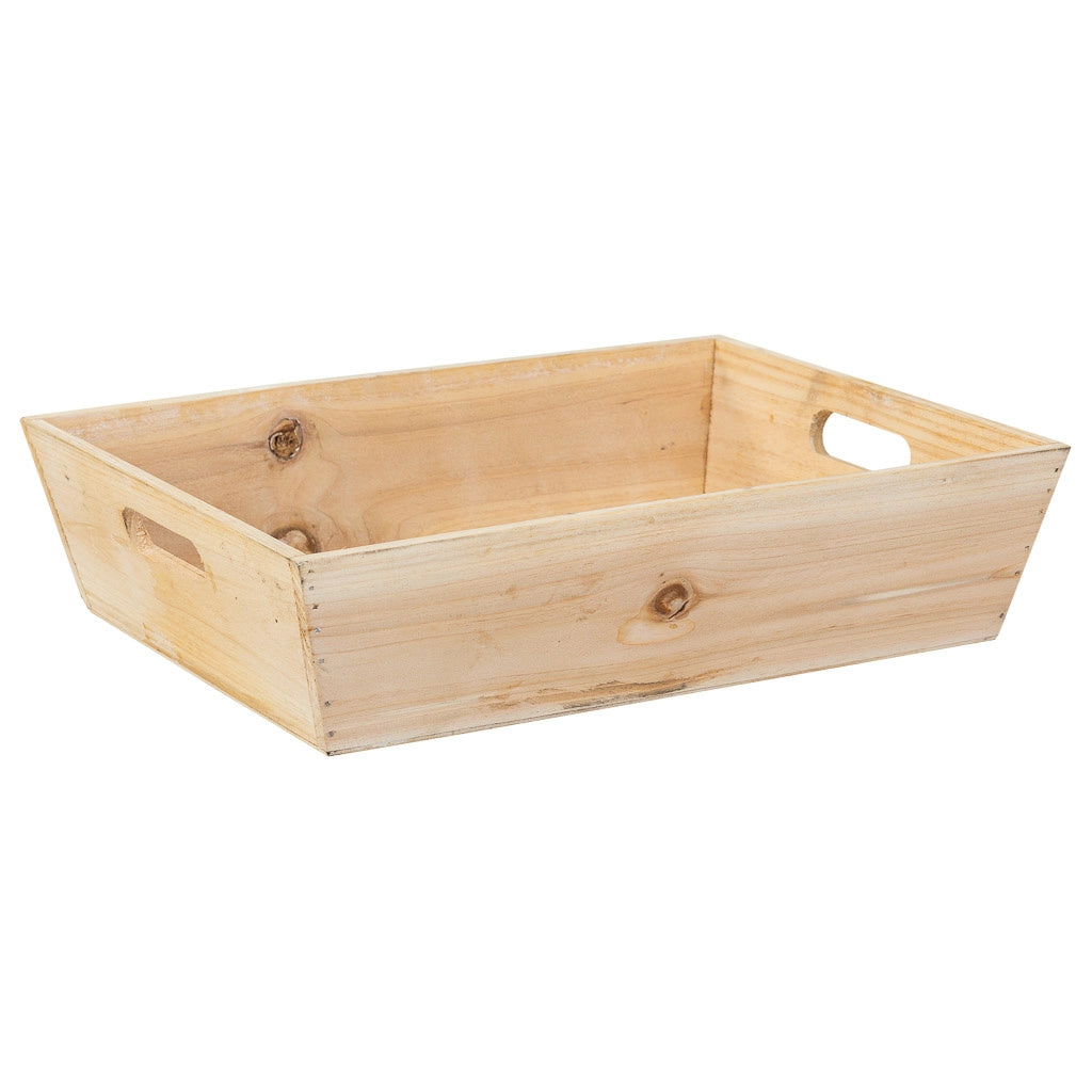 Cesto in legno marrone 35x27x9h