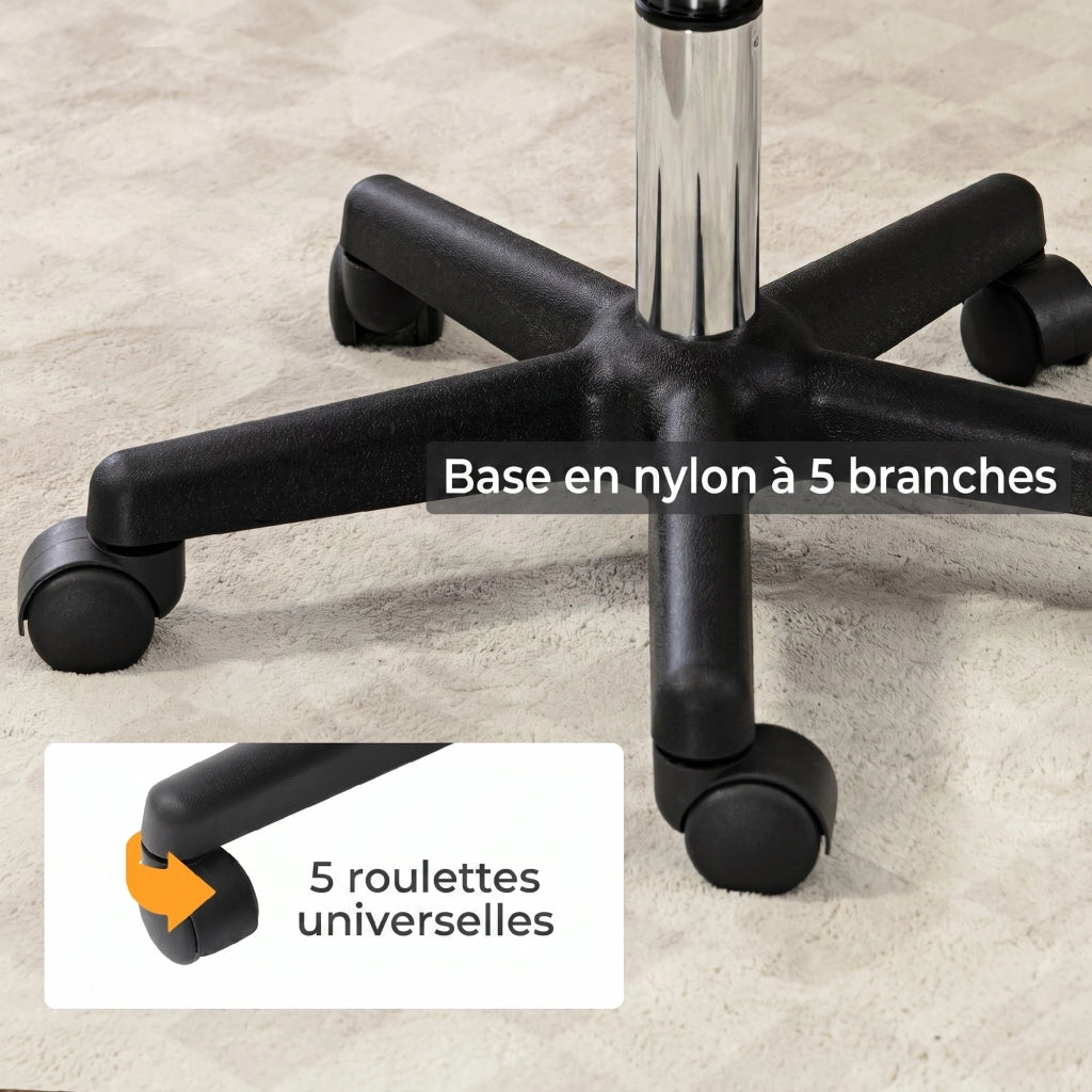 Sgabello Massaggiante Regolabile in Altezza Pivotante con Schienale Ergonomico ¨C Minimal ¨C Grigio