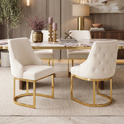 SEDIA da pranzo set 4 pezzi 59x55x89 cm velluto Beige e Oro