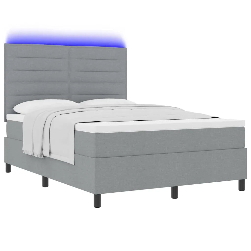 Letto a molle con materasso Grigio chiaro 160 x 200 cm Tessuto