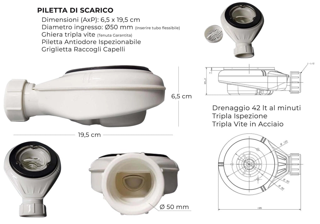 Piatto Doccia in Pietra 70x200 cm Bonussi Canton Crema