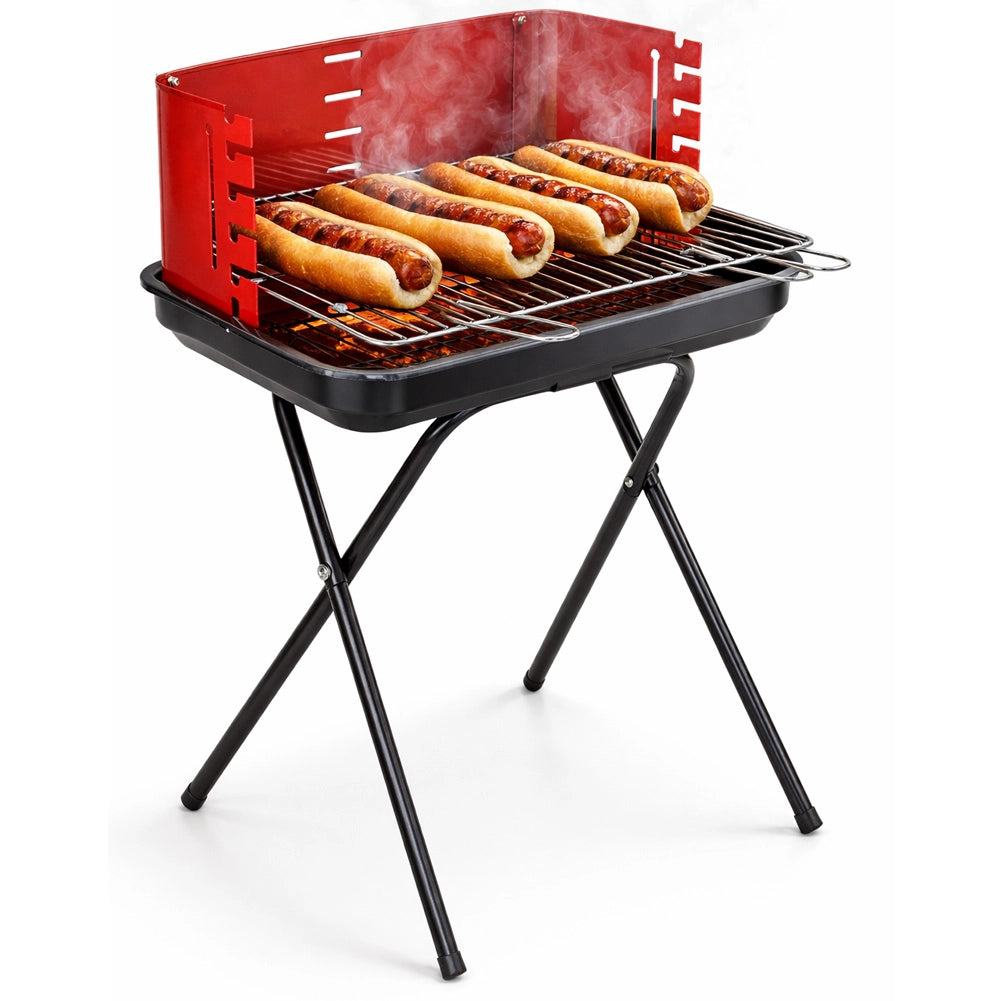 Barbecue da Viaggio Pieghevole Carbonella Rettangolare Griglia Graticola Acciaio