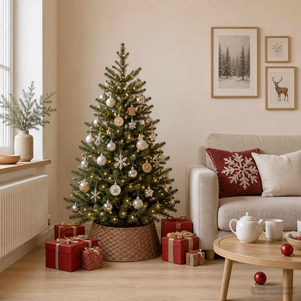 Collare per Albero di Natale Rotondo Marrone Chiaro 42048794
