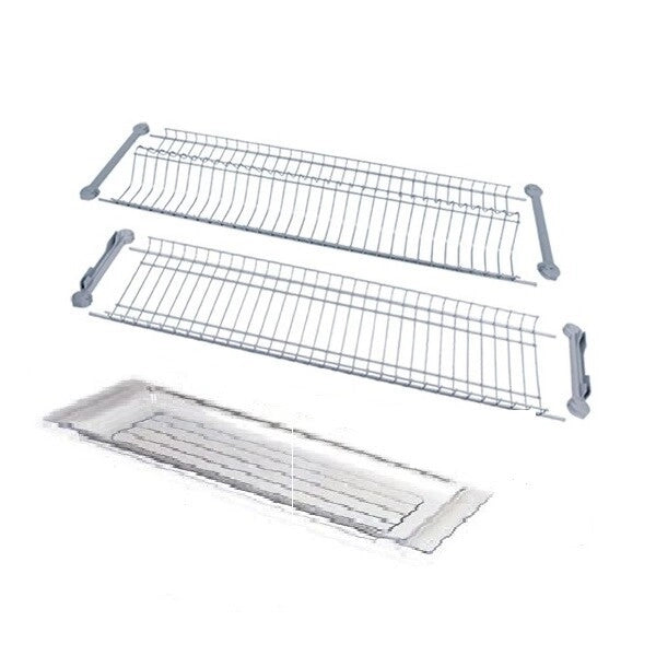 Colapiatti Scolapiatti a Pensile Cromato con Vassoio in Acciaio Inox 86 cm