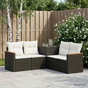 Set di divani 5 pz Nero e Bianco Crema 3447932