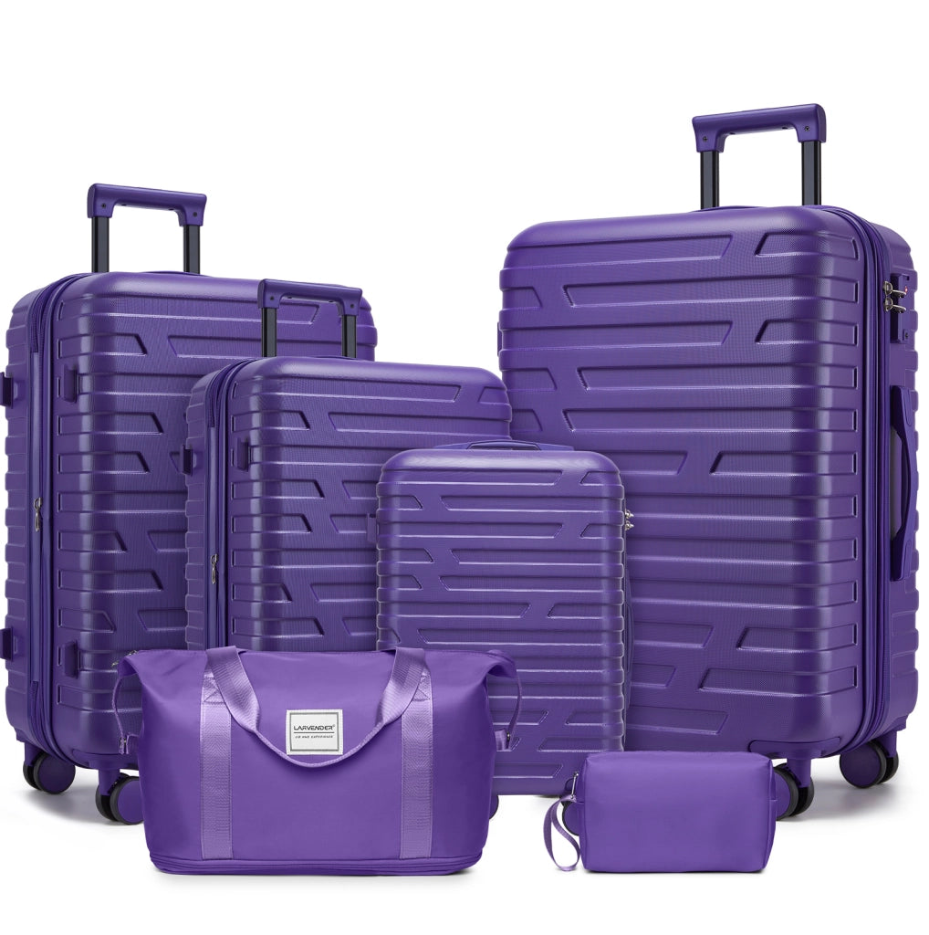 Set di 6 valigie rigide espandibili 48 x 31 x 78 cm in ABS viola -