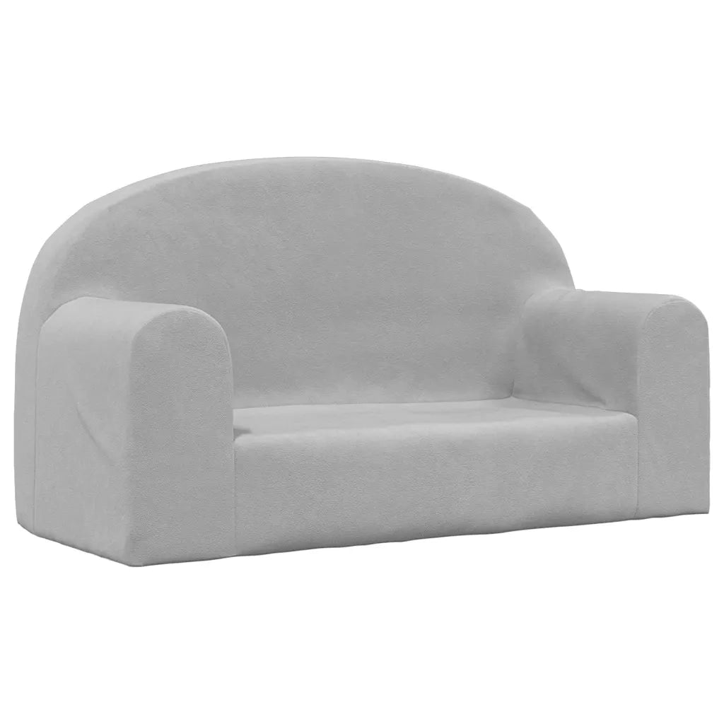 Divano per Bambini a 2 Posti-Sofa-Divanetto Grigio Chiaro in Morbido Peluche 850438
