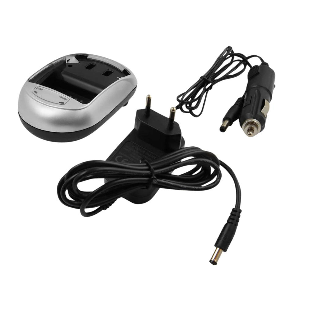 Caricabatterie Universale Batteria Li-ion per Fotocamera e Videocamera Nero / Argento Avizar