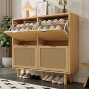 Scarpaio in rattan con 4 cassetti - Xylo - 100x25x90 cm - Stile rustico per corridoio, camera da letto