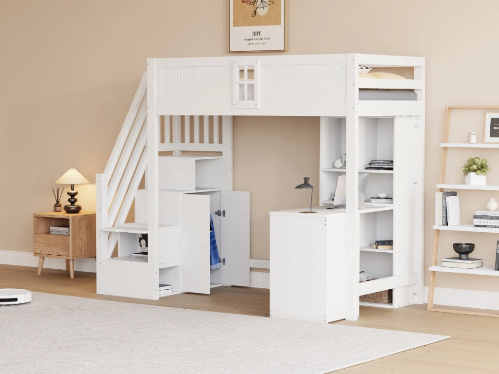 letto a castello legno bianco 118 x 252.5 cm