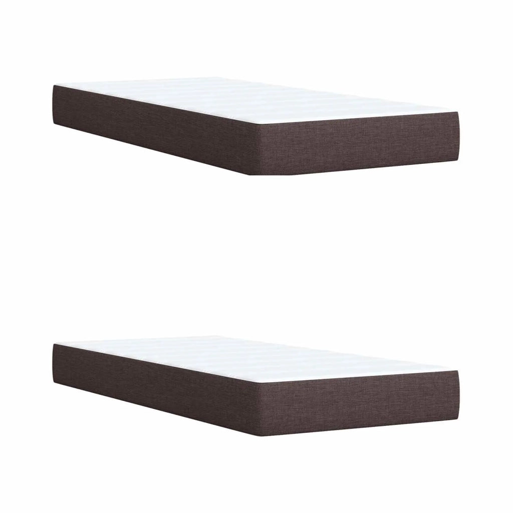 Letto con Box Spring, Materasso e LED Marrone Scuro Tessuto 3452018