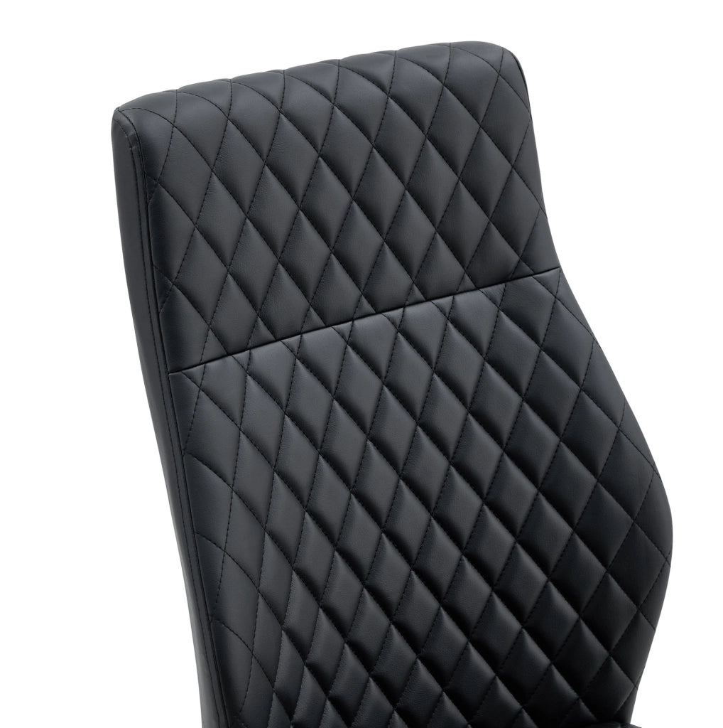 Set 2 sedie da pranzo ULEVR con schienale alto, imbottitura da 5 cm e rivestimento in similpelle nero