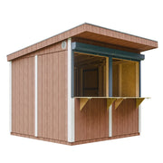 Chiosco esterno PREMIUM - 5,9m?² - H240x248x305 cm - Costruzione pannello PREMIUM - Timbela M950-REDWOOD RED