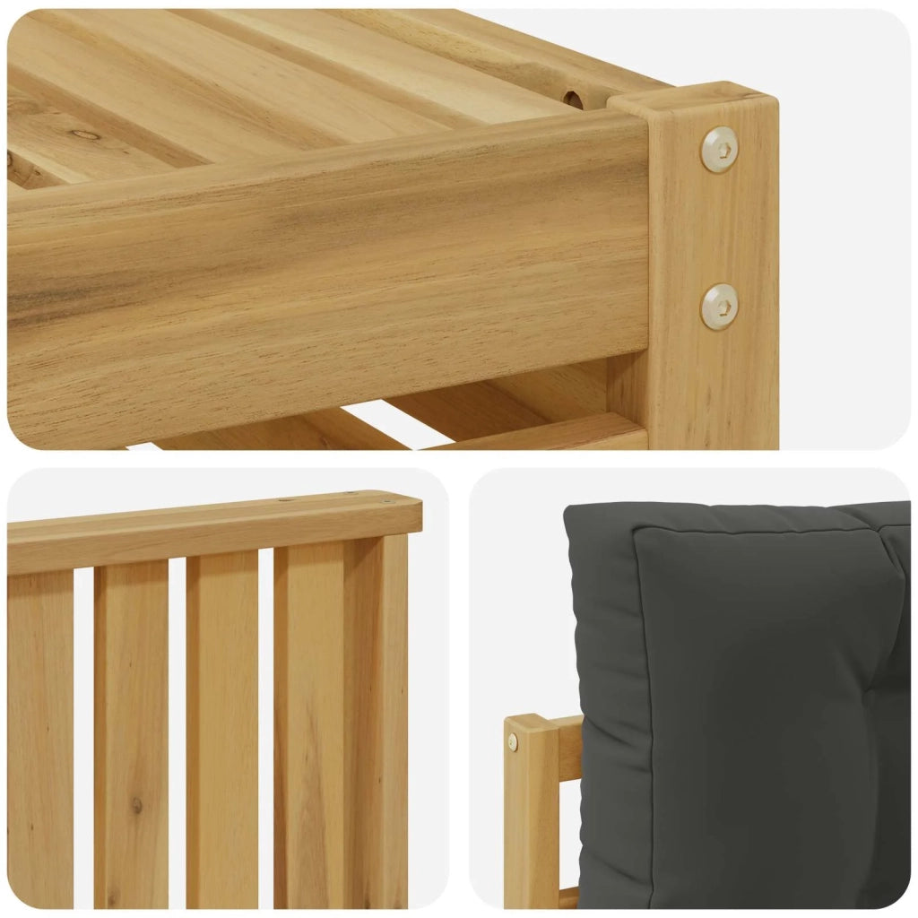 Set di divani da esterno 9 pz Bianco e Antracite Poliestere 3390722