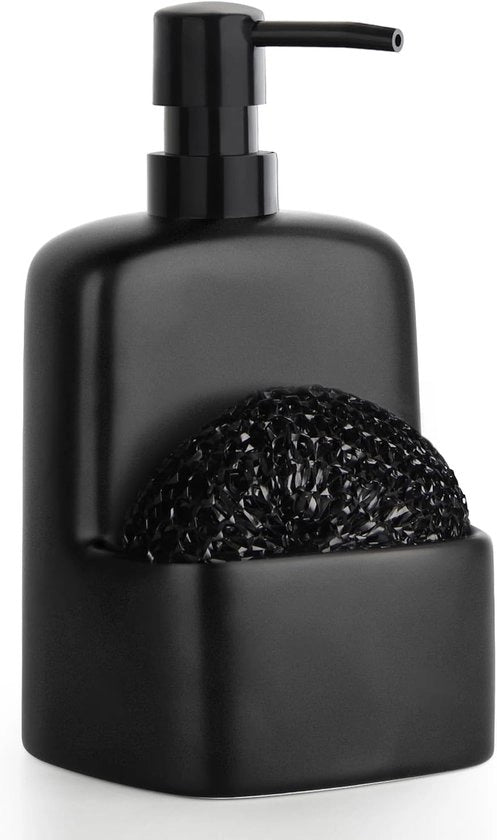 Dispensatore di sapone ceramico nero - Dispensatore elegante per detersivo - 600 ml