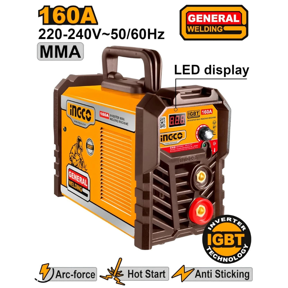 Saldatrice inverter portatile modello mma 10 - 160ah elmetto spazzola