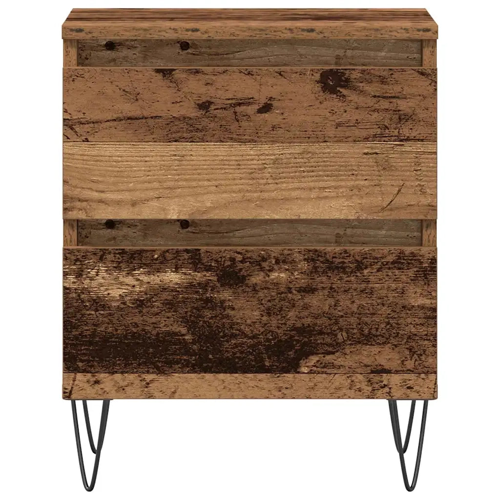 Set di 2 Comodini | Armadio da Notte | Mobiletto da notte Legno vecchio 40 x 35 x 50 cm