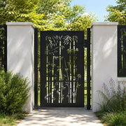 Garden Gate Anthracite 105x155 Cm Steel Bamboo Design