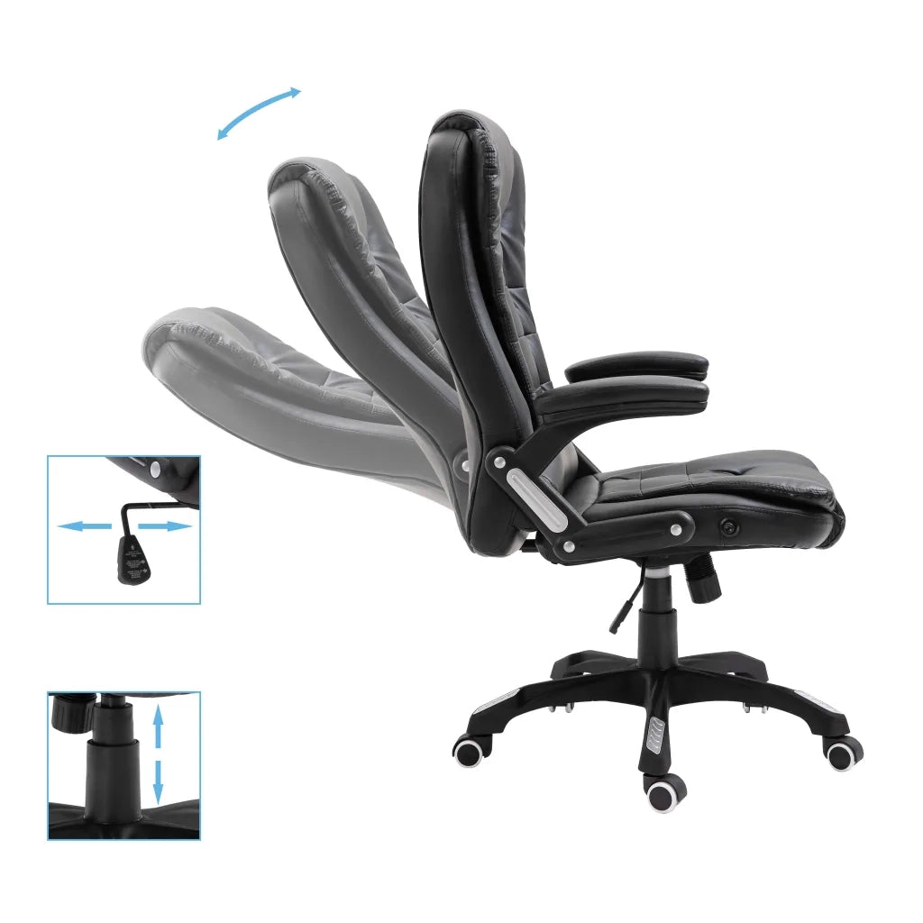 Sedia da Ufficio | Sedia da Gaming Nera in Similpelle