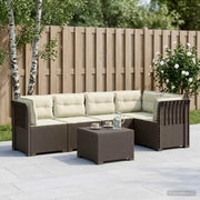 Divano da Giardino 5 Posti con Cuscini Stile Rattan PP 3444098