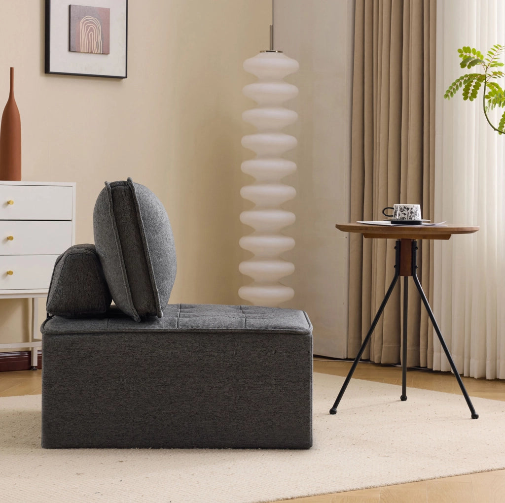 Divano relax modulare grigio scuro in compensato