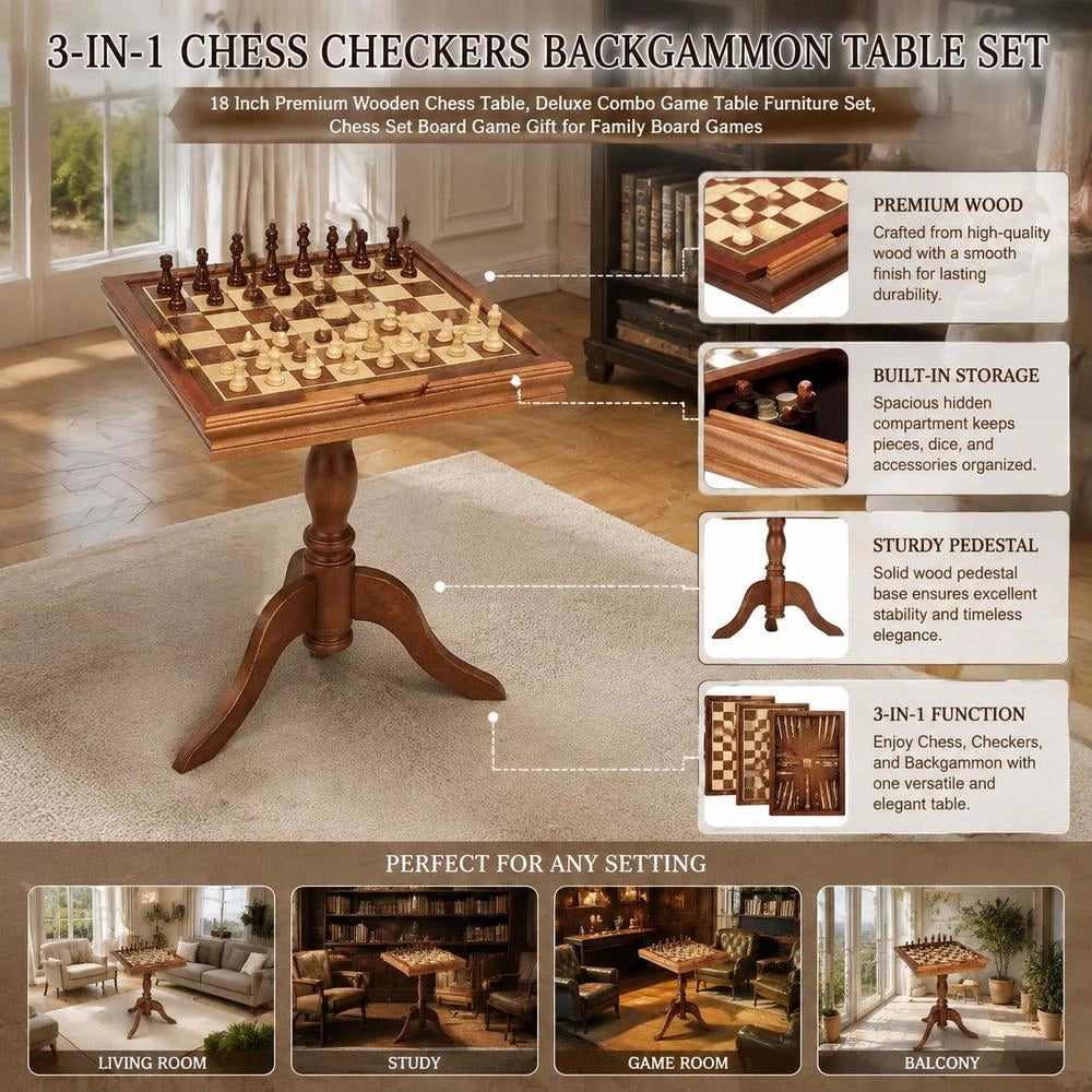 Wooden Chess Set, 650 X 650 X 675 Mm, Desktop Chessboard With Chess Pieces, Chess Set For Parties And Family Activities, Travel Chess, Children's Chess Board