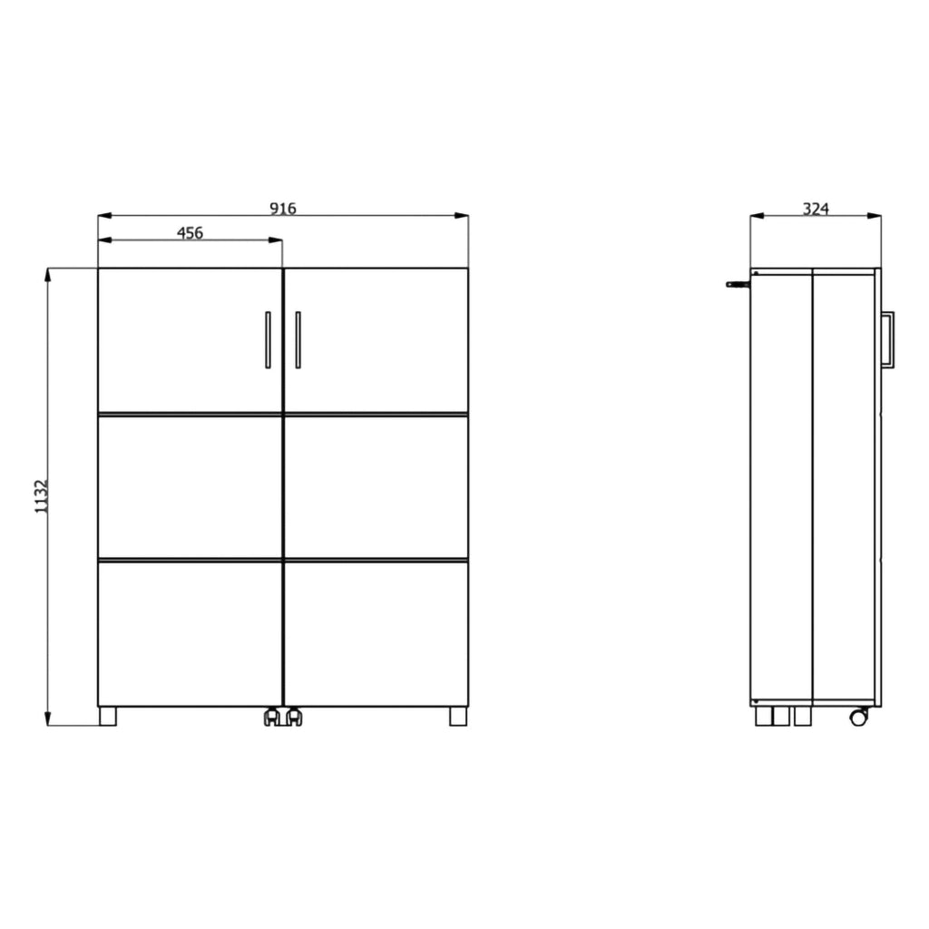 Mobile Portascarpe Ystad, Scarpiera 9 Ripiani, 92x33x113h cm Bianco Opaco