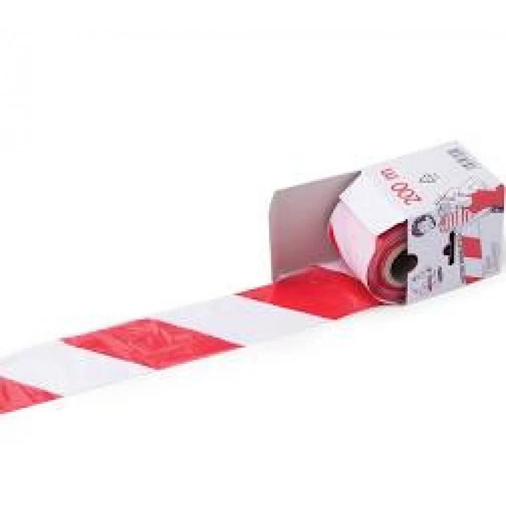 Nastro segnaletico bianco rosso 200 metri - 70mm