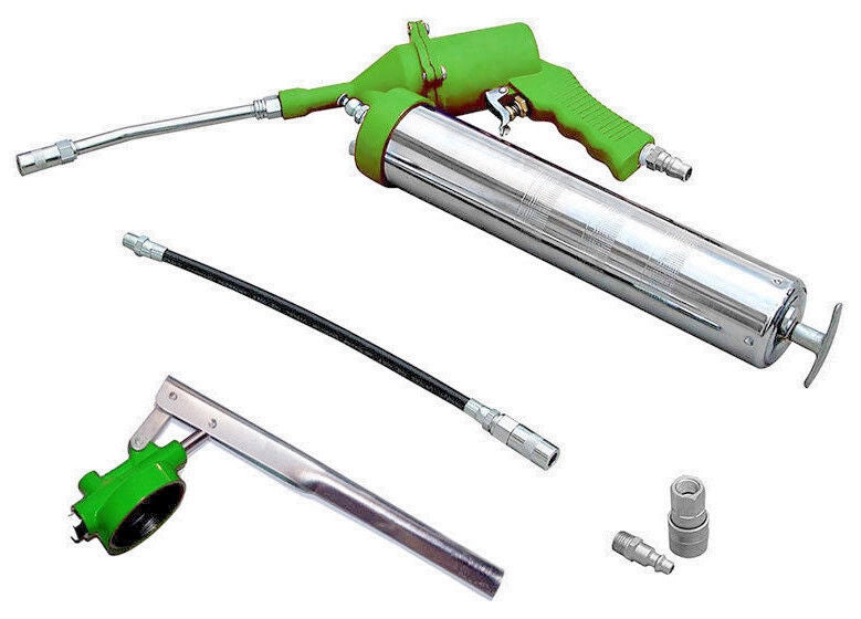 INGRASSATORE PNEUMATICO AUTO AD ARIA E PISTOLA POMPA MANUALE CON TUBI KIT 6 PZ