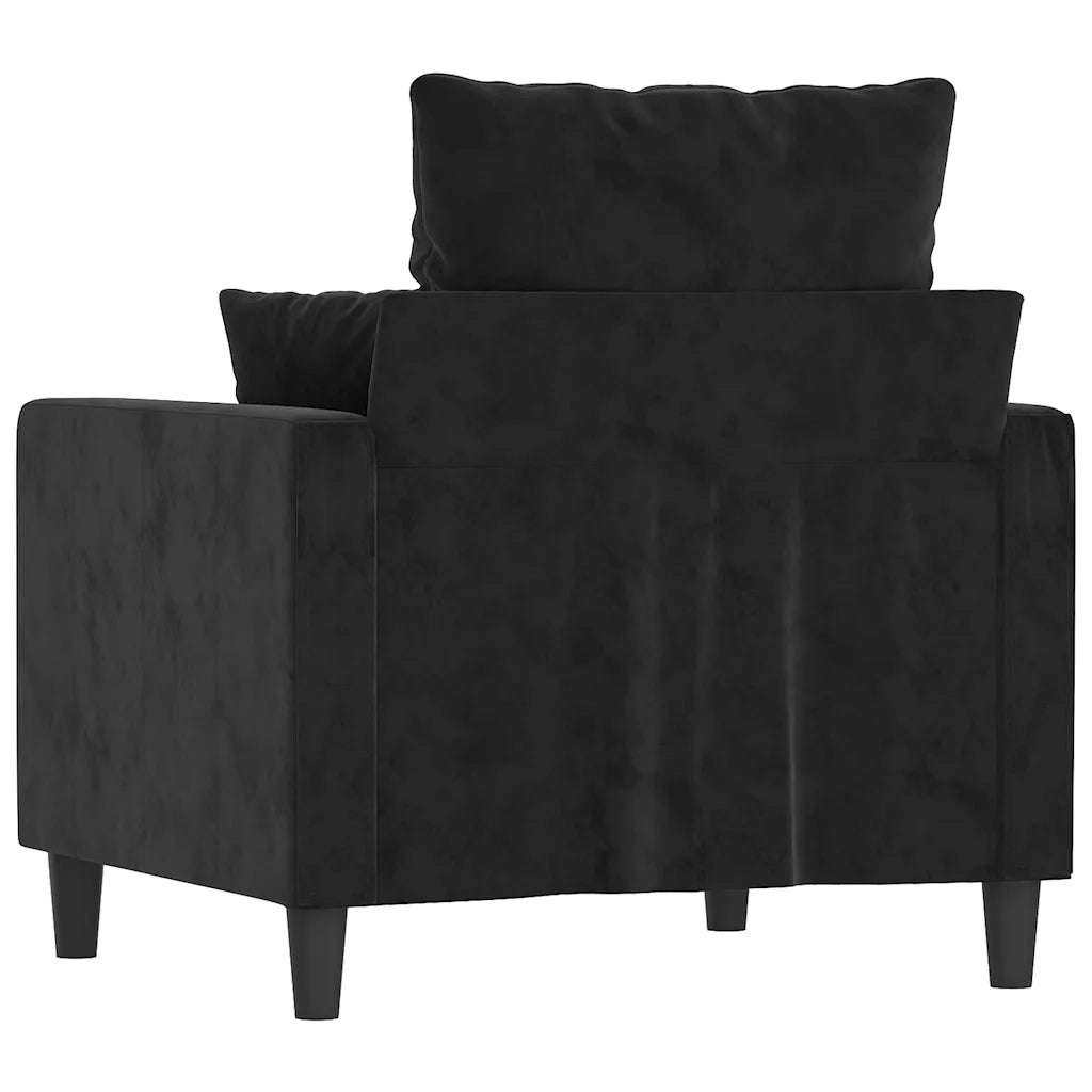 Poltrona | Sedia Relax Nero 60 cm Velluto
