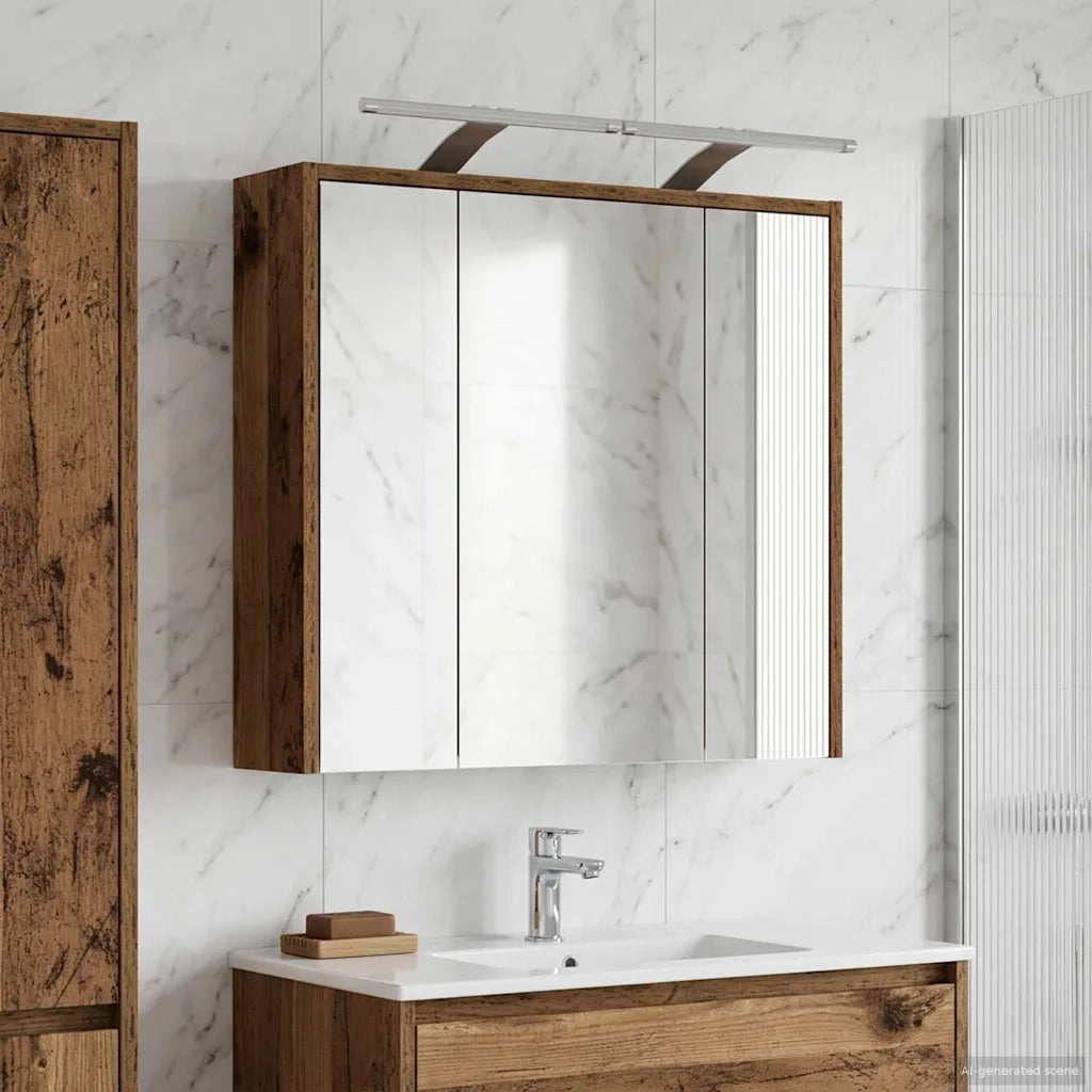 Mobiletto per specchio da bagno Legno vecchio 889165