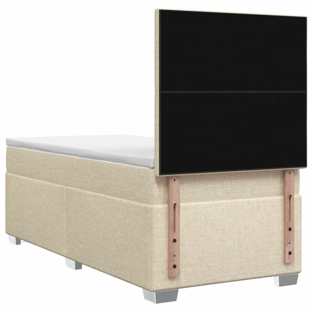 Letto box spring con materasso Crema 80 x 200 cm Tessuto 3453281