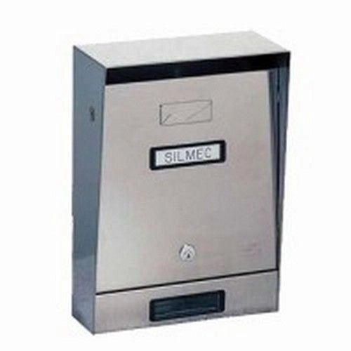 Silmec 10-002 Cassetta Postale Acciaio Inox 18-10 Satinato Tetto Fisso Impostazione Frontale 220x305x75 mm