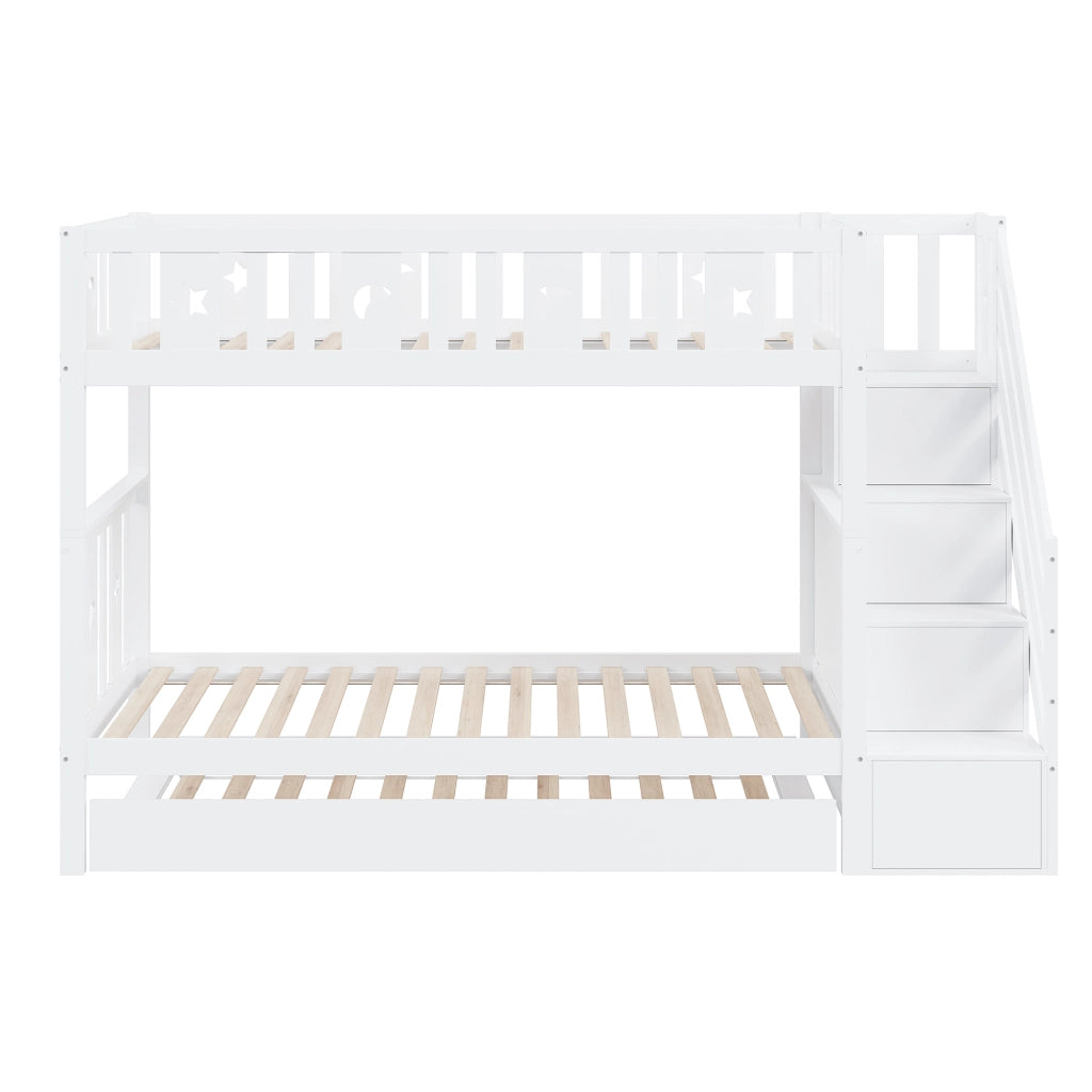 letto a castello in legno bianco 95 x 252 cm