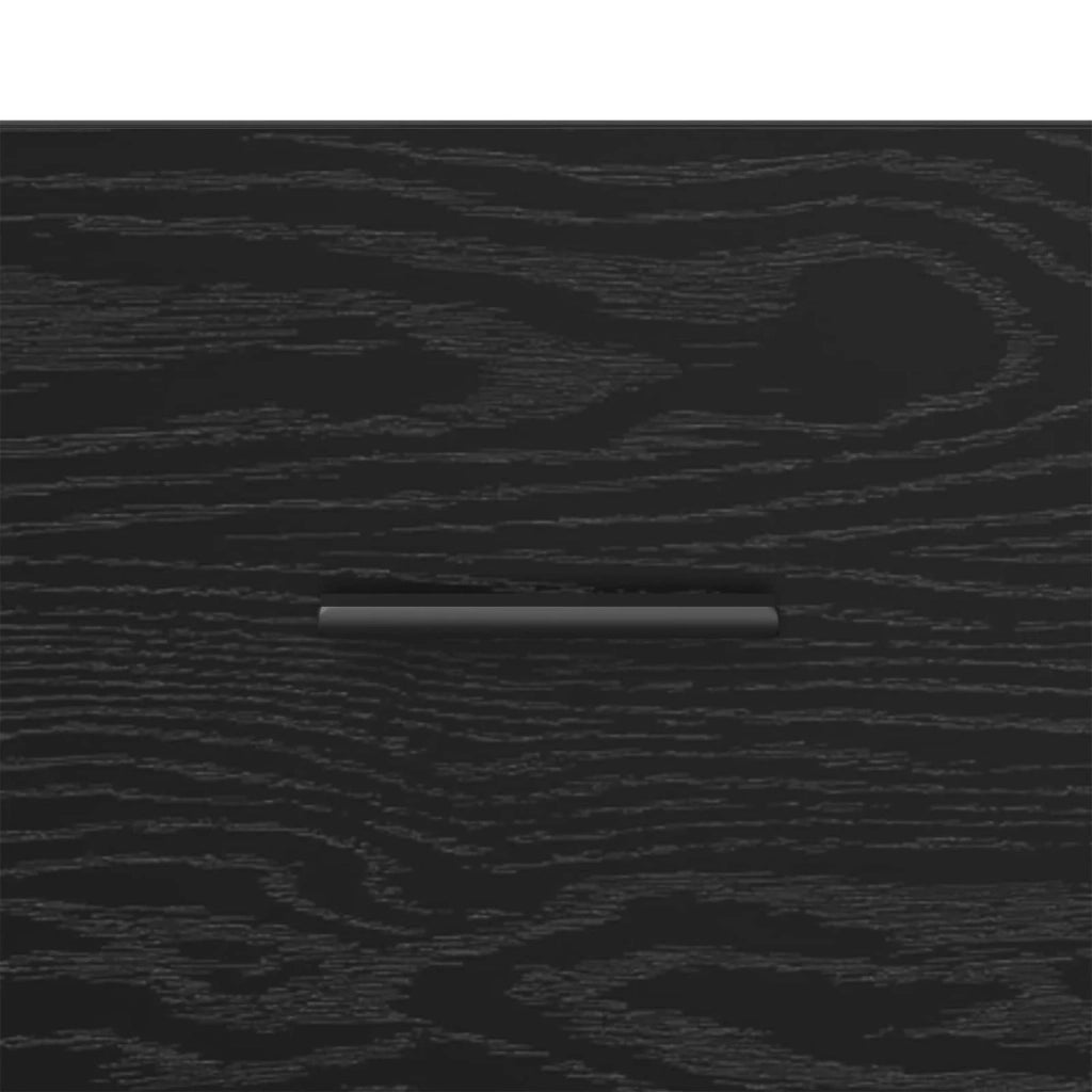 Comodino | Armadio da Notte | Mobiletto da notte Rovere Nero 35 x 50 x 60 cm Legno multistrato