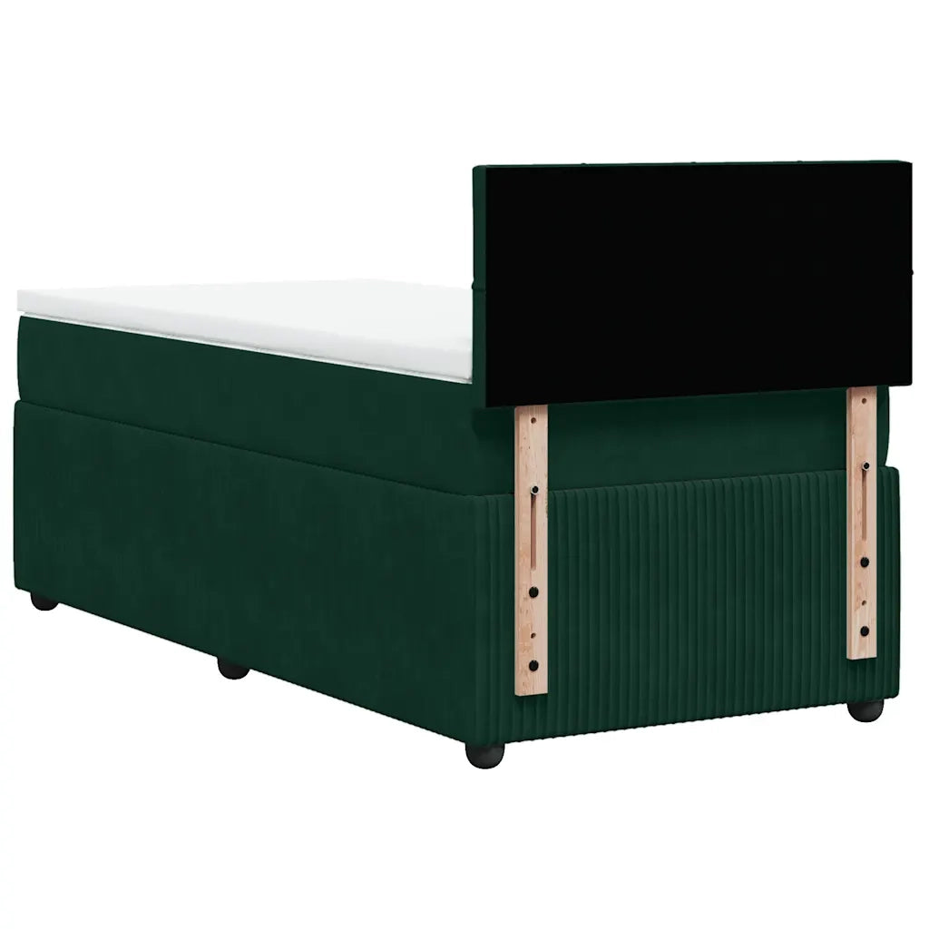 Giroletto a Molle con Materasso Verde Scuro 80x200 cm Velluto 3287599