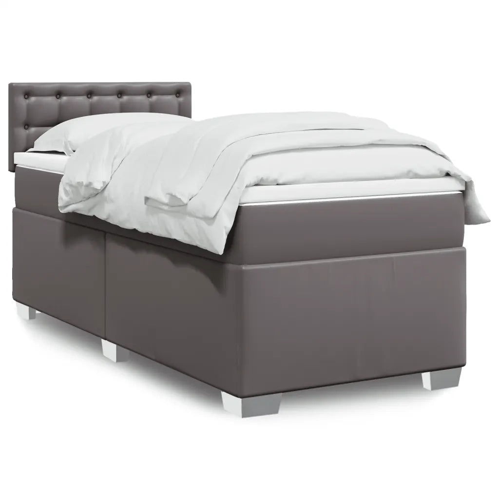 Giroletto a Molle con Materasso Grgio 90x200 cm in Similpelle 3286106