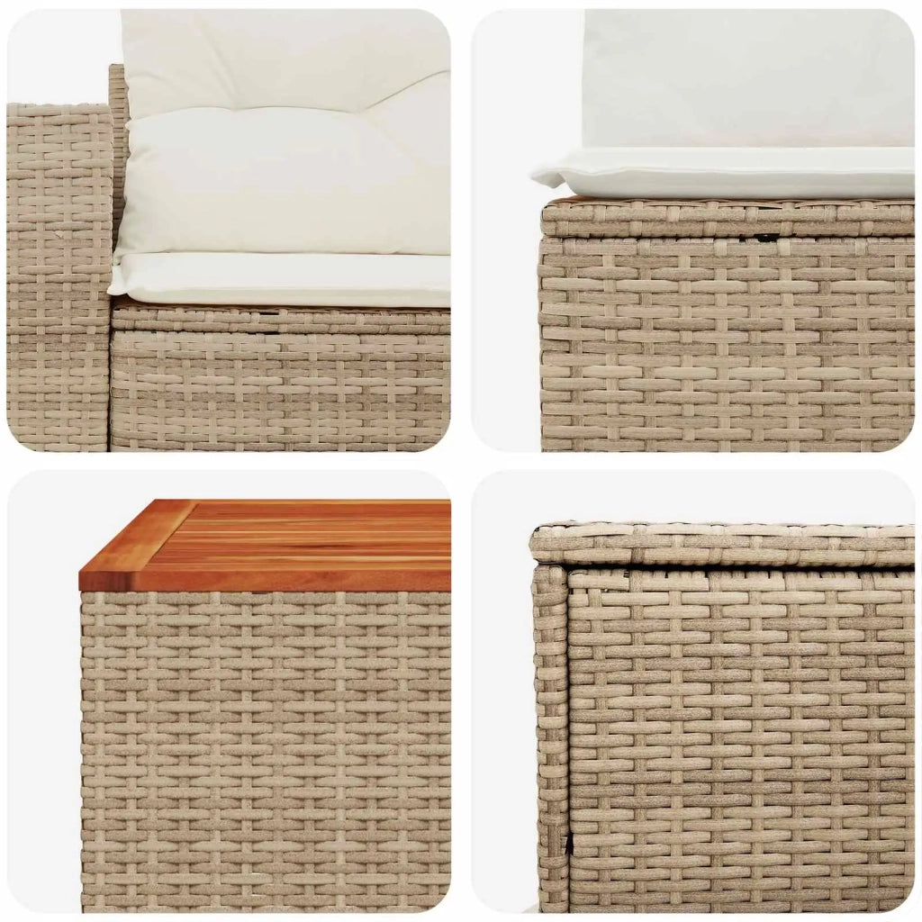 Set di divani 8 pz Beige e Bianco Crema 3448342