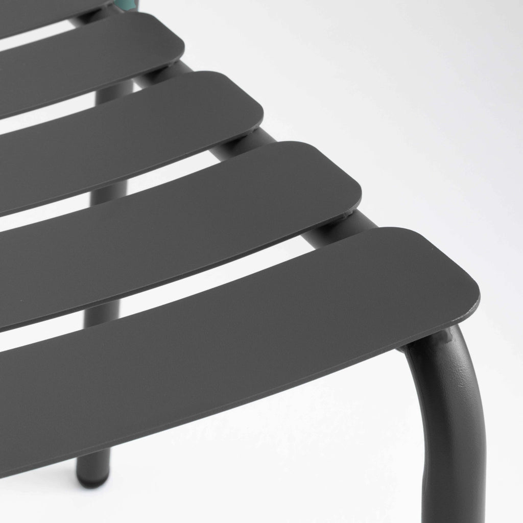 Oviala - Tavolo da patio quadrato (185 x 92 cm) e 8 sedie nere