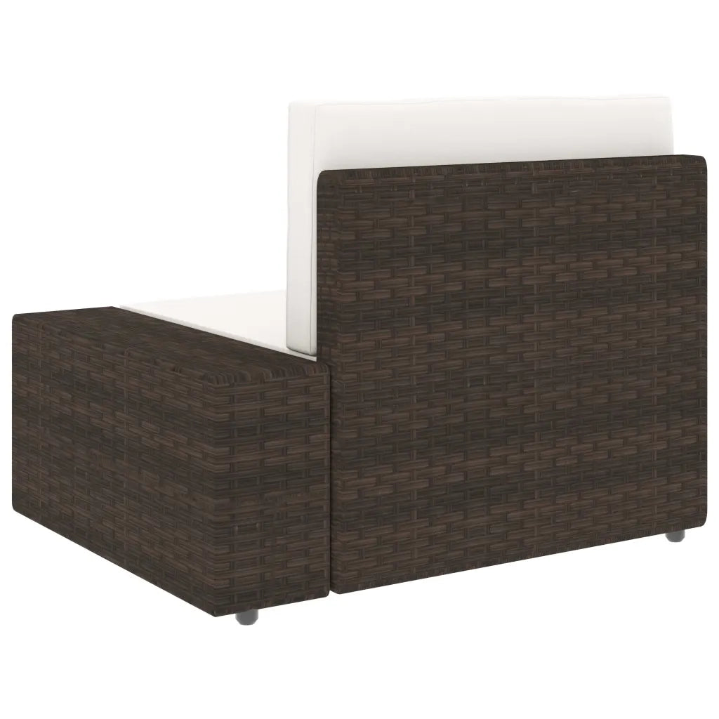 Divano Modulare a 2 Posti in Polyrattan Marrone 49515