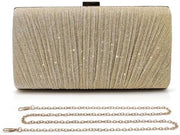 Borsa da sera con glitter con catena rimovibile