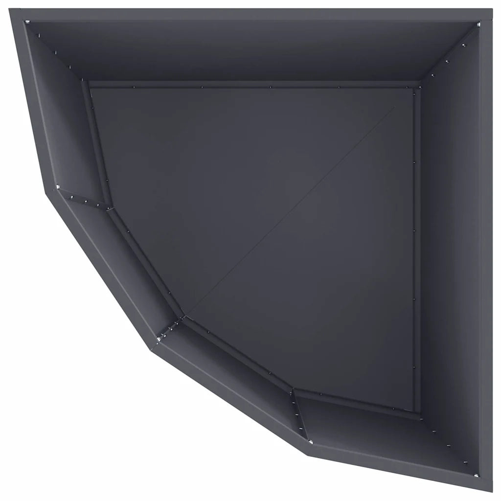 Vaso d'angolo Antracite 60 x 60 x 50 cm Acciaio 883663