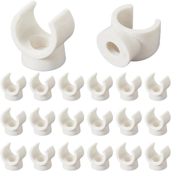 Clip per tubi PVC - Attrezzo di fissaggio - Materiale plastico bianco - Haken a U - Supporto - 20 pezzi Clip per tubi PEX - Otre - Adatto per tubi PVC.